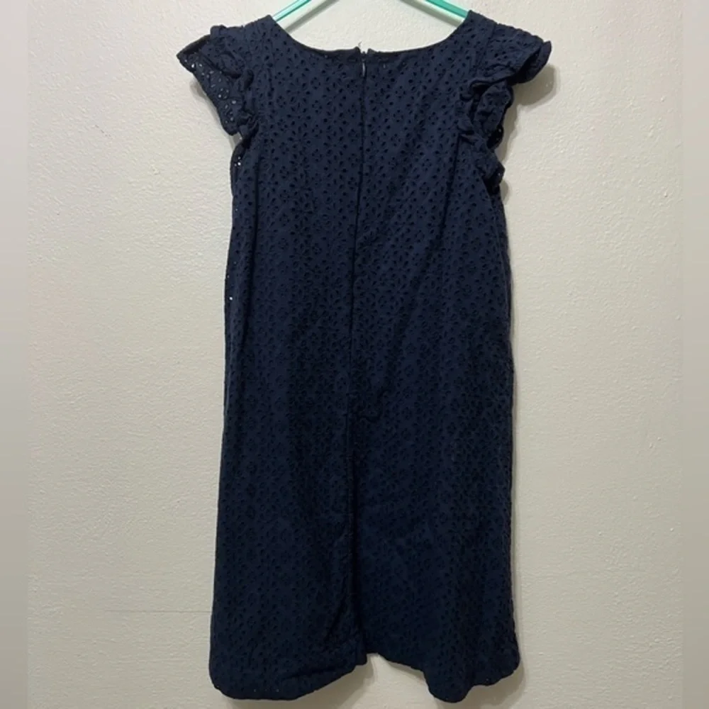 POLO Ralph Lauren Eyelet shirt Scalloped Flutter Sleeve Nay Blue‎ Dress Size 16